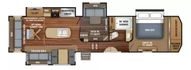 41' 2018 Jayco Pinnacle 37MDQS w/4 Slides - Bunk House Floorplan