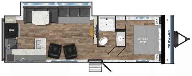 33' 2025 Heartland Prowler 2909RK w/Slide Floorplan