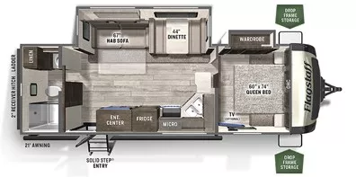29' 2021 Forest River Super Lite 26RBWS w/Slide Floorplan