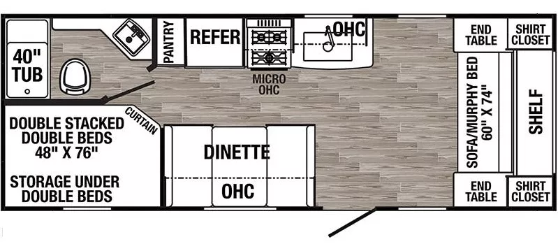 25' 2020 Palomino Puma Xle 20MBC - Bunk House Floorplan