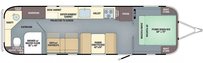 33' 2018 Airstream Classic 33FBQ Floorplan