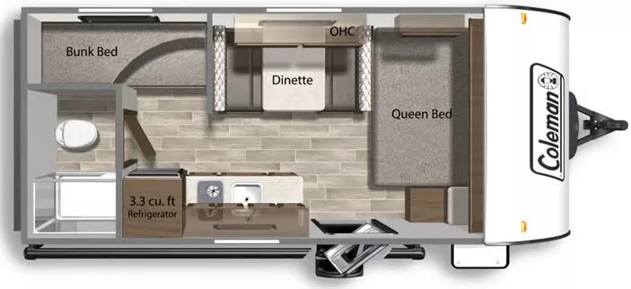 21' 2020 Dutchmen Coleman 17B - Bunk House Floorplan
