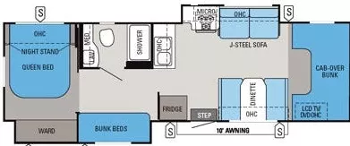 32' 2015 Jayco Greyhawk 31FS w/2 Slides - Bunk House Floorplan