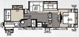 36' 2015 Forest River Rockwood Signature Ultra Li 8311SS w/2 Slides - Bunk House Floorplan