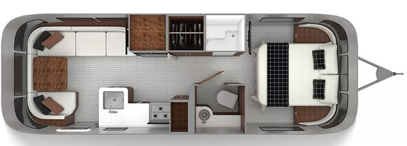 28' 2023 Airstream Globetrotter 27FB Floorplan