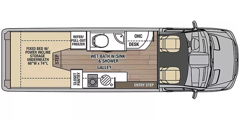 24' 2024 Coachmen Galleria Li3 24A Floorplan