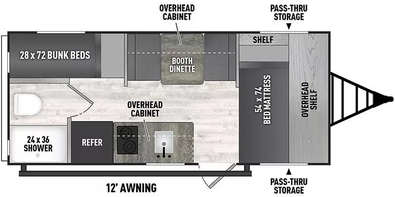 20' 2023 Coachmen Viking 17SBH Floorplan