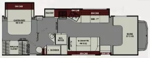 32' 2018 Forest River Coachmen Leprechaun 311FS w/2 Slides Floorplan