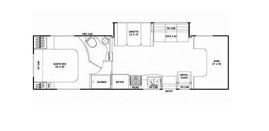 32' 2011 Coachmen Freelander 31SS w/Slide Floorplan