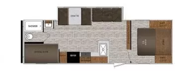 30' 2022 Forest River Avenger 26DBSLE w/Slide - Bunk House Floorplan