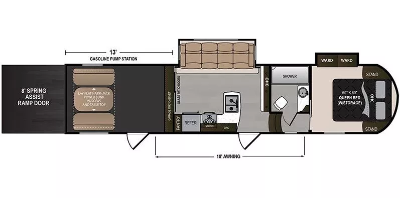 39' 2018 Keystone Voltage Triton 3561 w/2 Slides & Generator Floorplan