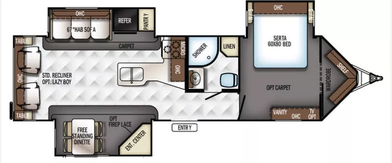 35' 2017 Forest River V-Lite 30WRLS w/2 Slides Floorplan