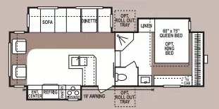 28' 2004 Kz Sportsmen 2857 w/3 Slides Floorplan