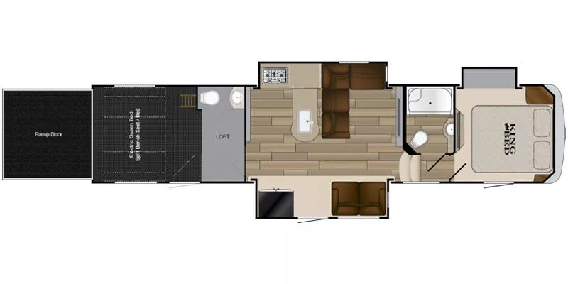 39' 2018 Heartland Cyclone 3600 w/3 Slides & Generator  - Toy Hauler Floorplan