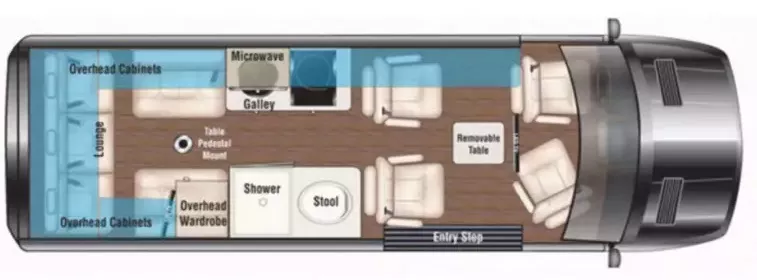 25' 2017 Midwest Automotive Design Midwest Sprinter WEEKENDER 3500 Floorplan