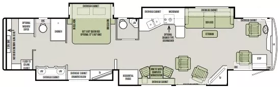 45' 2015 Tiffin Allegro 45OP 450hp Cummins w/4 Slides Floorplan
