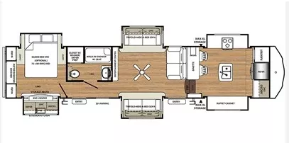 42' 2019 Forest River Sierra 38FKOK w/6 Slides Floorplan