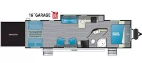 35' 2021 Heartland Torque 285 w/Slide & Generator  - Toy Hauler Floorplan