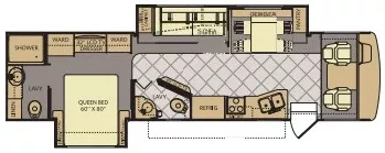 36' 2012 Fleetwood Bounder 35K w/2 Slides Floorplan