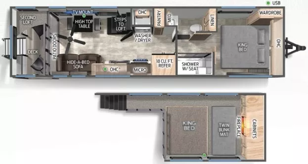 36' 2025 Forest River Cherokee Timberwolf 20OG Floorplan