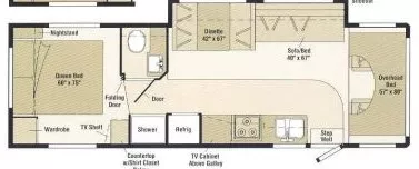 31' 2006 Winnebago Outlook 31C w/Slide Floorplan