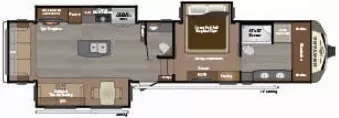 41' 2017 Keystone Montana Legacy 3911FB w/3 Slides & Generator Floorplan