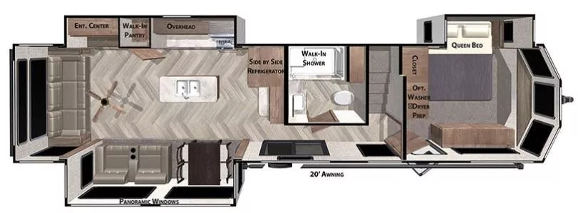 41' 2022 Forest River Grand Lodge 42DL w/3 Slides - Bunk House Floorplan