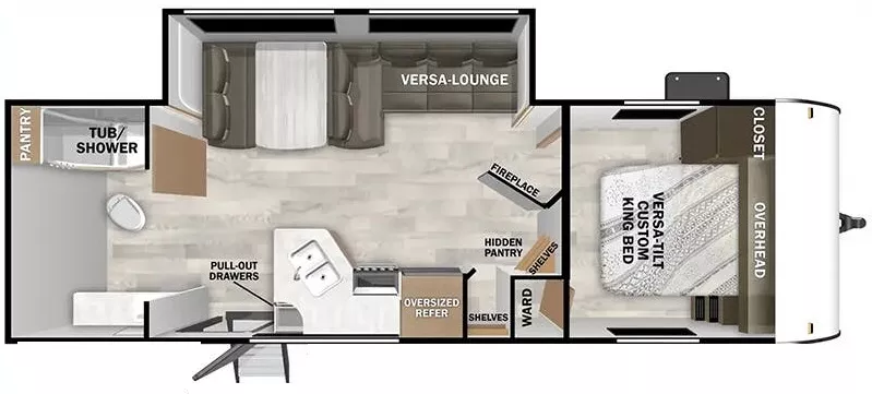 30' 2025 Forest River Wildwood X-Lite 25ICE w/Slide Floorplan
