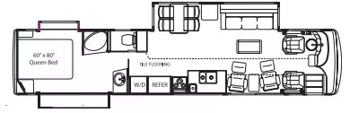 40' 2005 Alfa See Ya 40FD 350hp Caterpillar w/2 Slides Floorplan