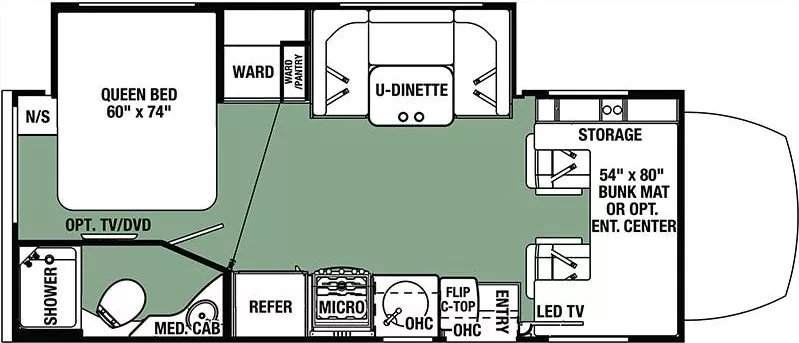 25' 2018 Forest River Forester Mbs 2401W w/Slide Floorplan