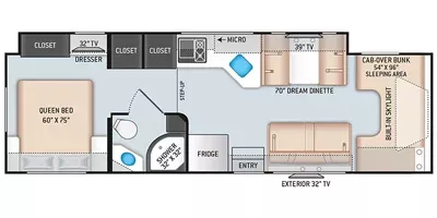 32' 2022 Thor Quantum WS31 w/Slide Floorplan