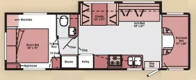 31' 2008 Winnebago Access 31C w/Slide Floorplan