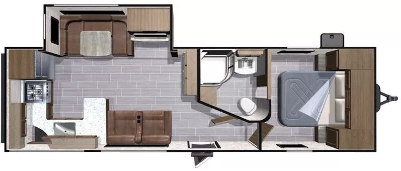 31' 2018 Highland RV Open Range Light 280RKS w/Slide Floorplan