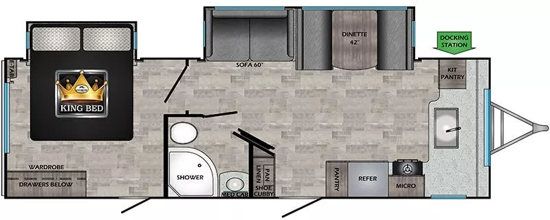 31' 2022 Crossroads Sunset Trail Super Lite 269FK w/2 Slides Floorplan