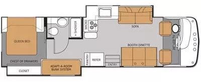 33' 2013 Thor Hurricane 33G w/2 Slides Floorplan