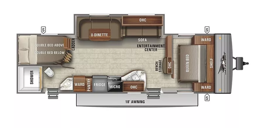 34' 2021 Jayco Jay Flight Slx 287BHSW w/Slide - Bunk House Floorplan