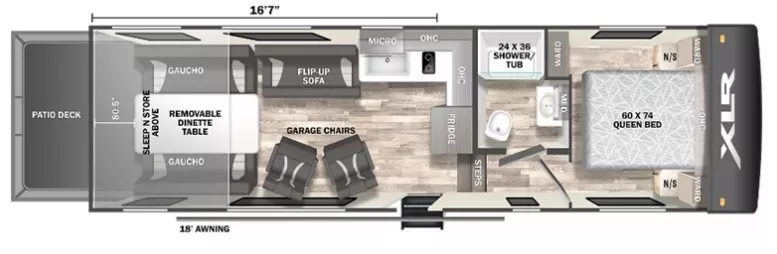 38' 2024 Forest River Xlr Nitro 31A - Toy Hauler Floorplan