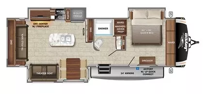 38' 2022 Jayco Eagle Ht 294CKBS w/3 Slides Floorplan