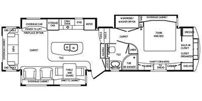 38' 2015 Drv Mobile Suite 38RSB3 w/4 Slides Floorplan