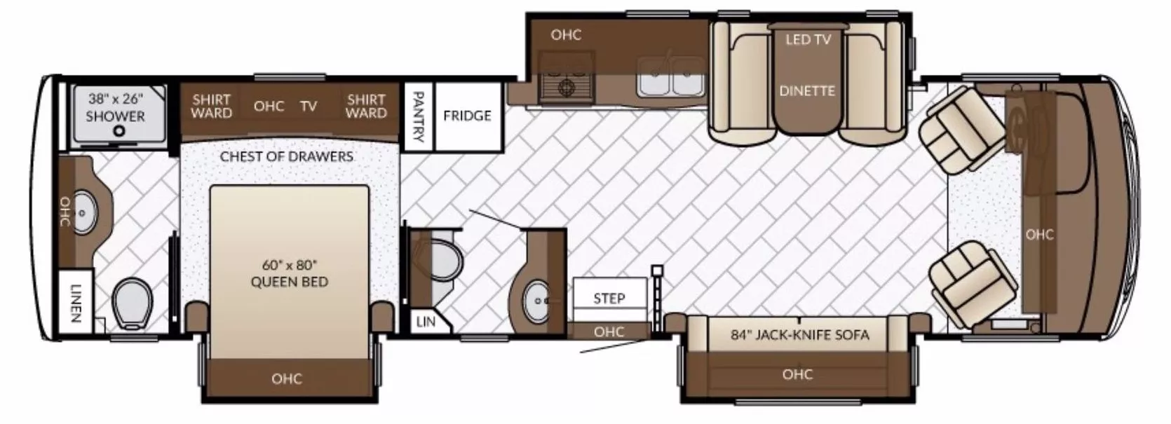 35' 2017 Newmar Bay Star 3403 w/3 Slides Floorplan