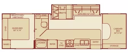 31' 2005 Fleetwood Jamboree Gt 31W w/Slide Floorplan