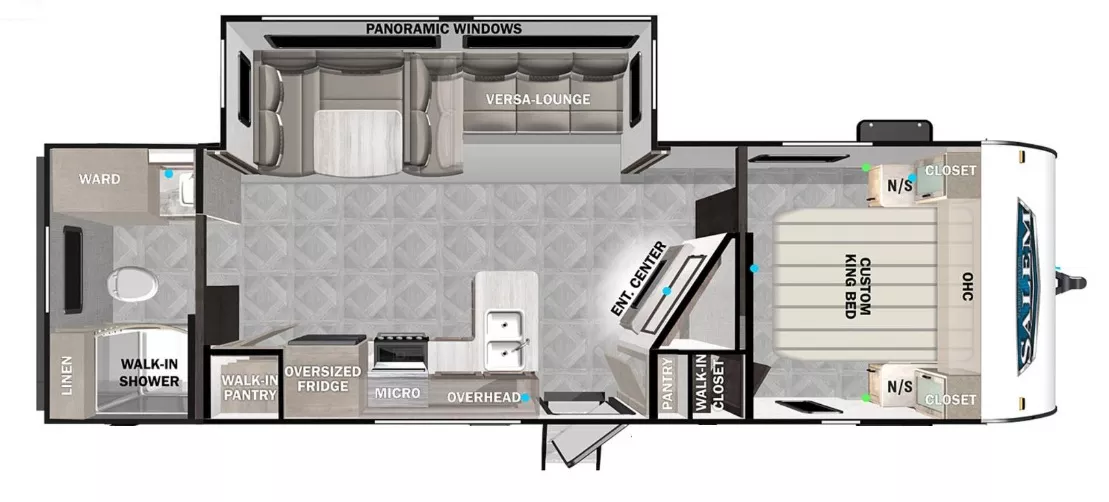 31' 2023 Forest River Salem Platinum 26RBSX w/Slide Floorplan
