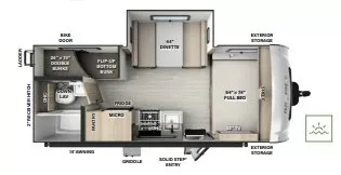 21' 2023 Rockwood Geo Pro 20BHS w/Slide - Bunk House Floorplan