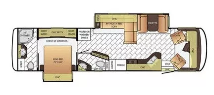37' 2016 Newmar Canyon Star 3710 w/2 Slides Floorplan