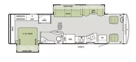 34' 2017 Tiffin Allegro Open Road 32SA w/2 Slides Floorplan