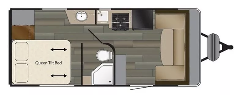 21' 2018 Heartland Terry Classic V21 Floorplan