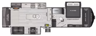 36' 2021 Keystone Alpine 3220RL w/3 Slides Floorplan