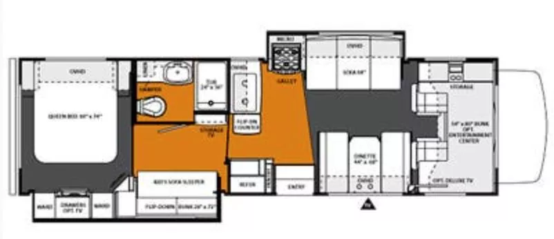 32' 2013 Forest River Forester 3171DS w/2 Slides - Bunk House Floorplan