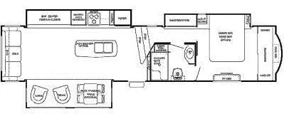 39' 2015 Forest River Cedar Creek Touring Edition 36CKTS w/3 Slides Floorplan