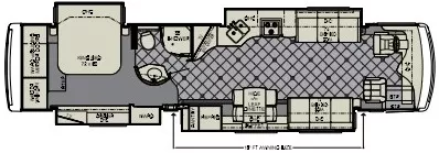 42' 2011 Newmar Dutch Star 4086 400hp Cummins w/4 Slides Floorplan